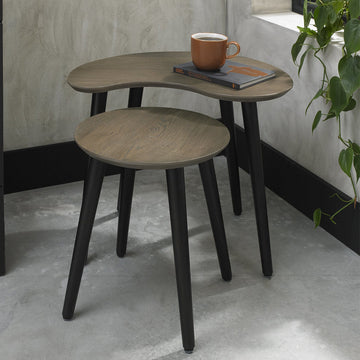 Bentley Designs Vintage Weathered Oak Nest of Lamp Tables